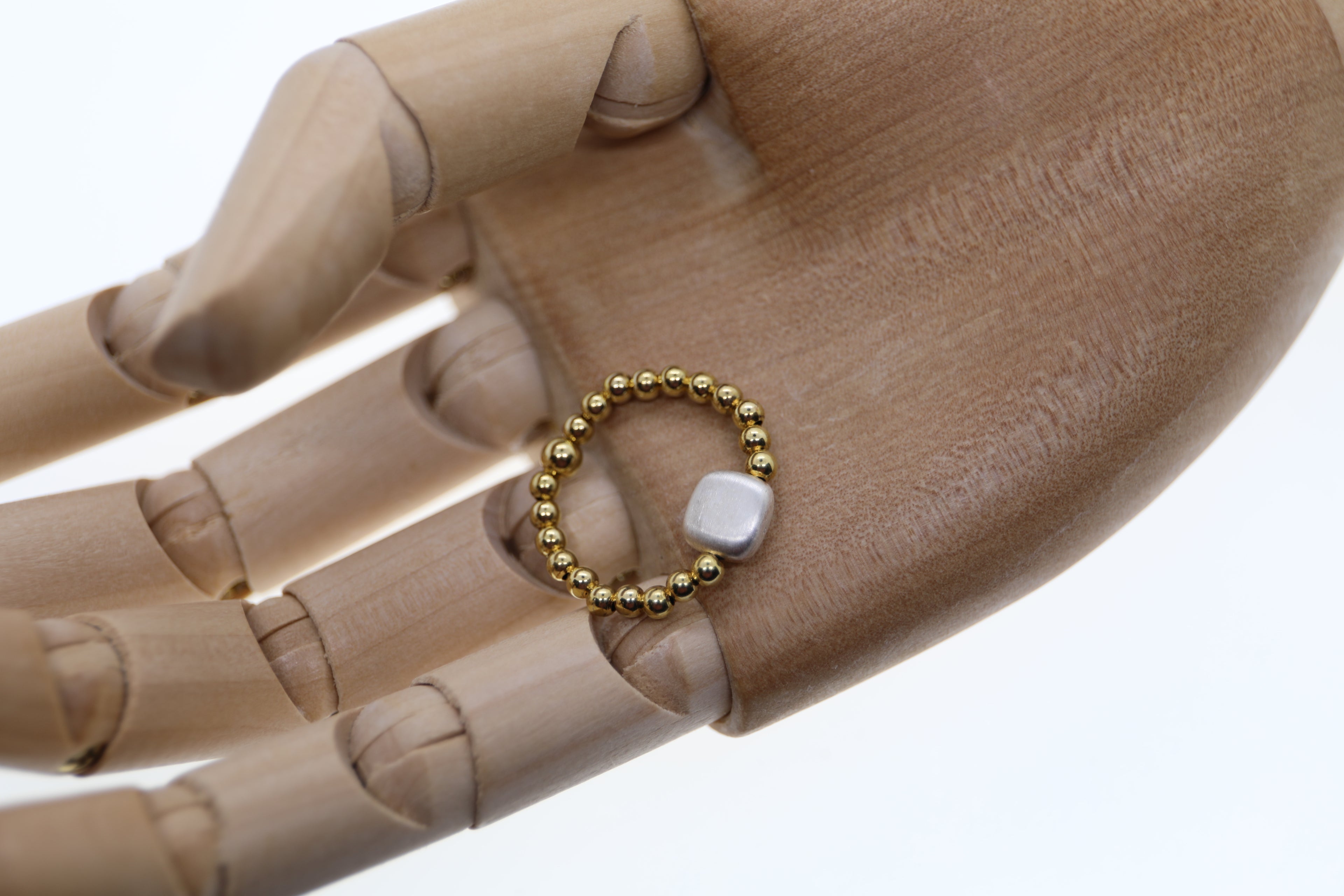 Vergoldete Silberkugeln mit flachem Silberelement