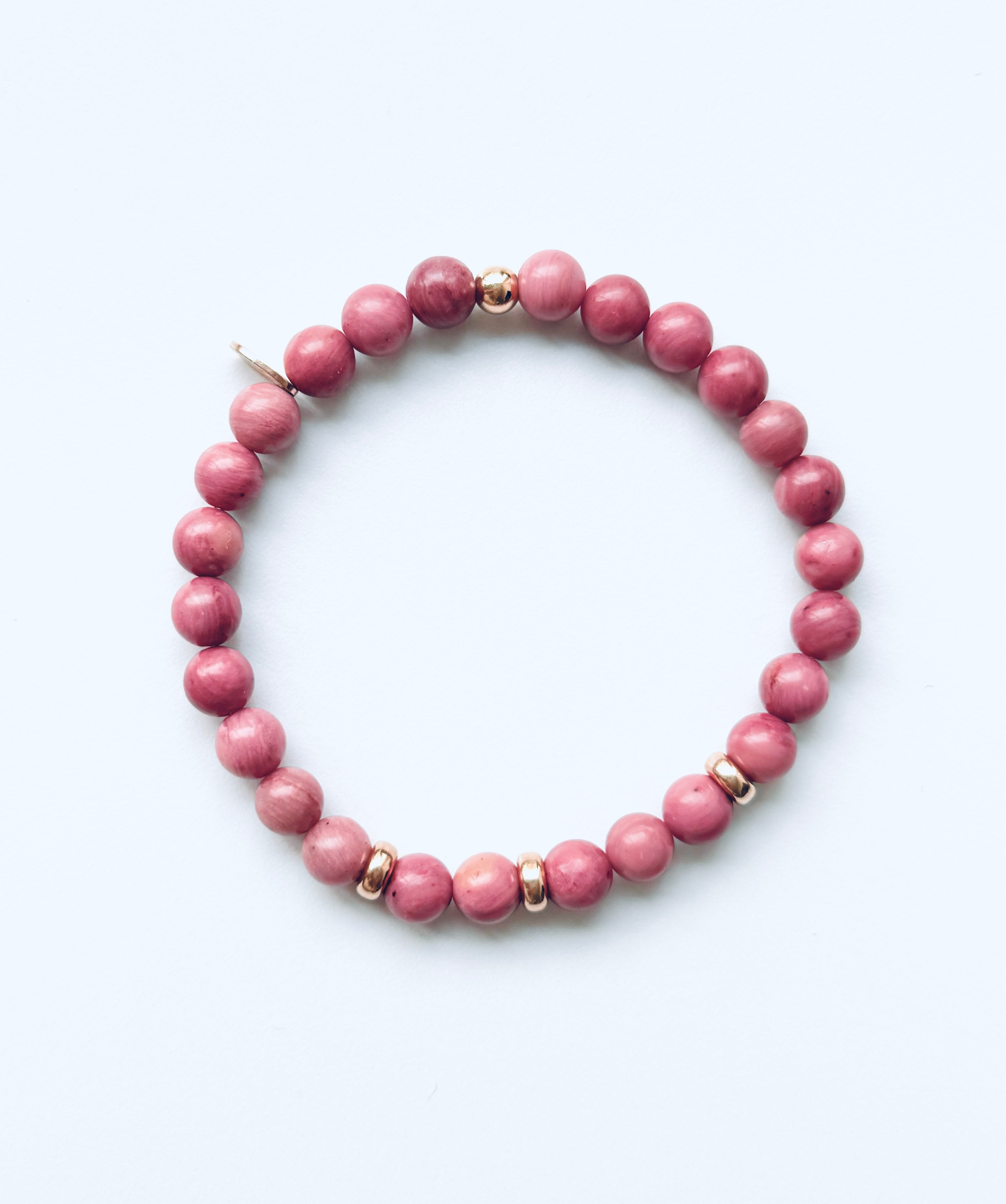 Rhodonit und Silberelemente rosé vergoldet