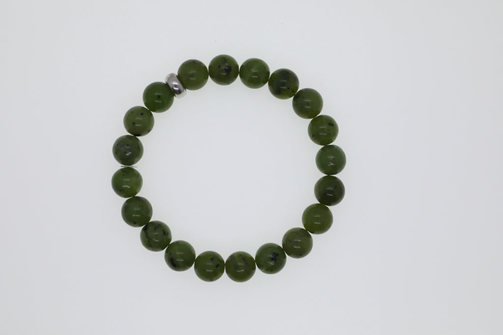 Armband Kanada Jade mit Silberelement