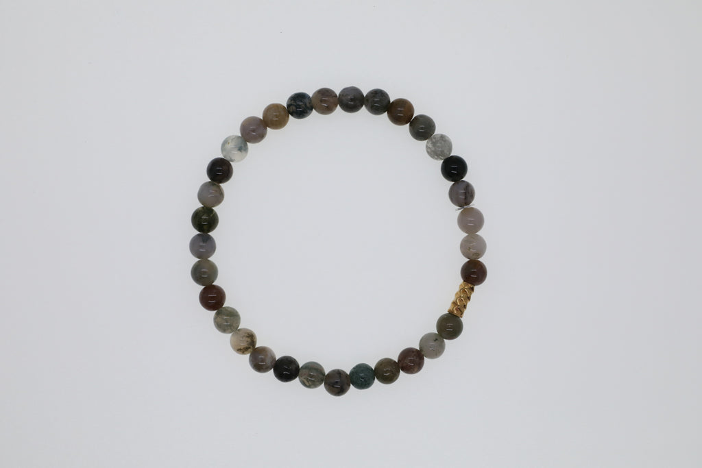 Armband Indienachat mit Silberelement Gelbgold vergoldet