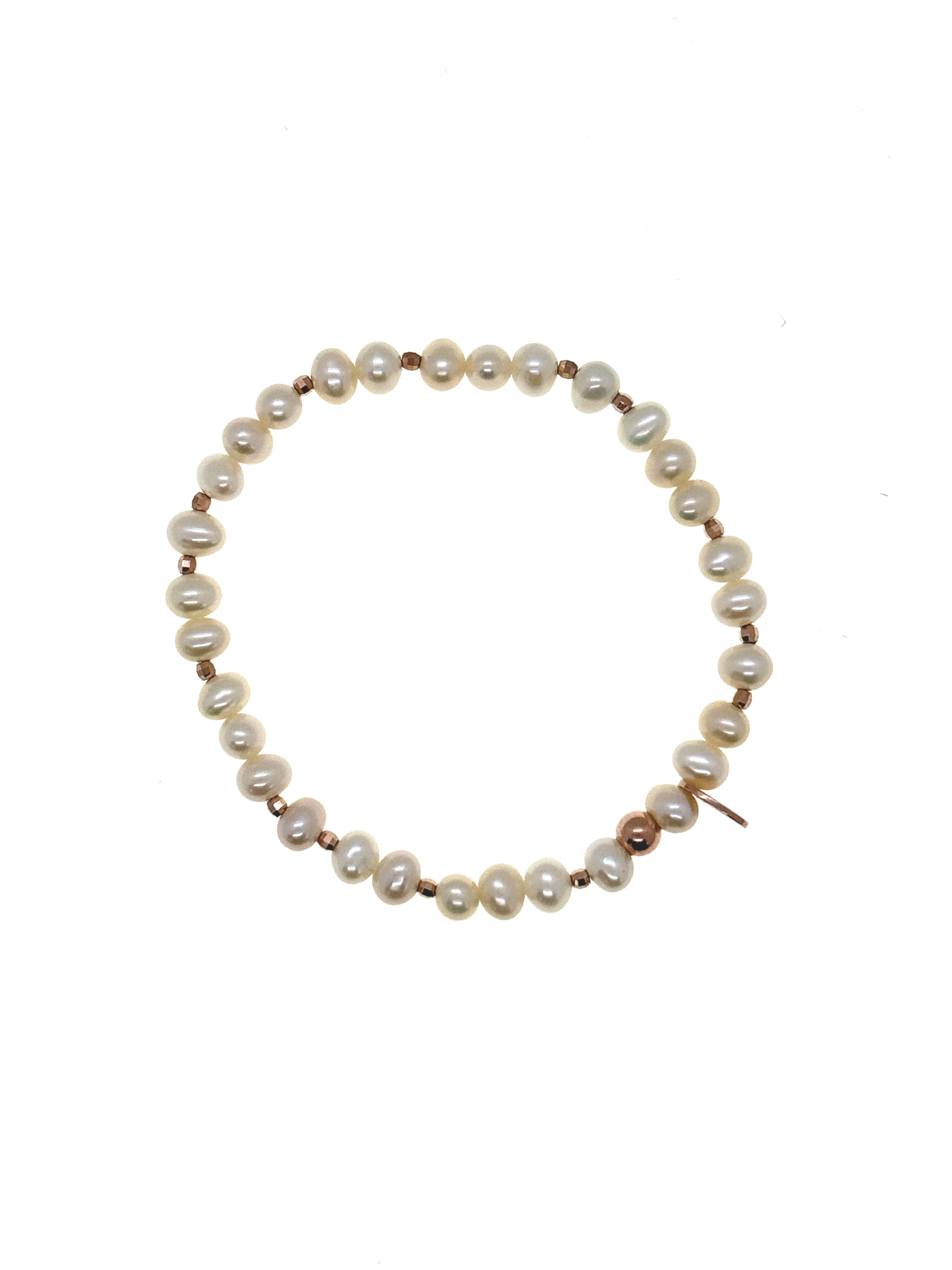 Süßwasserperlen mit kleinen Silberkugeln rosé vergoldet