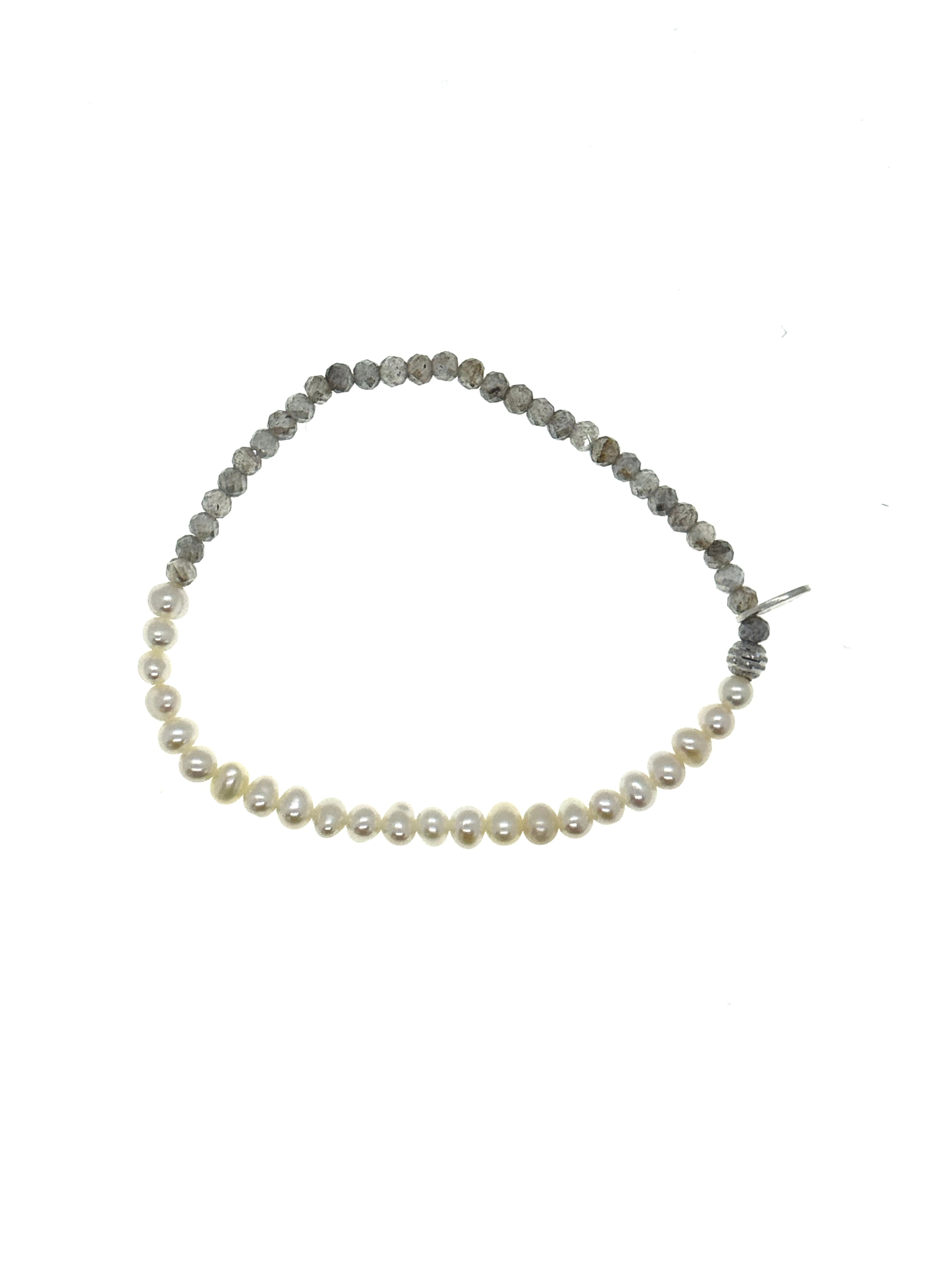Armband Facettierter Labradorit mit Süßwasserperlen