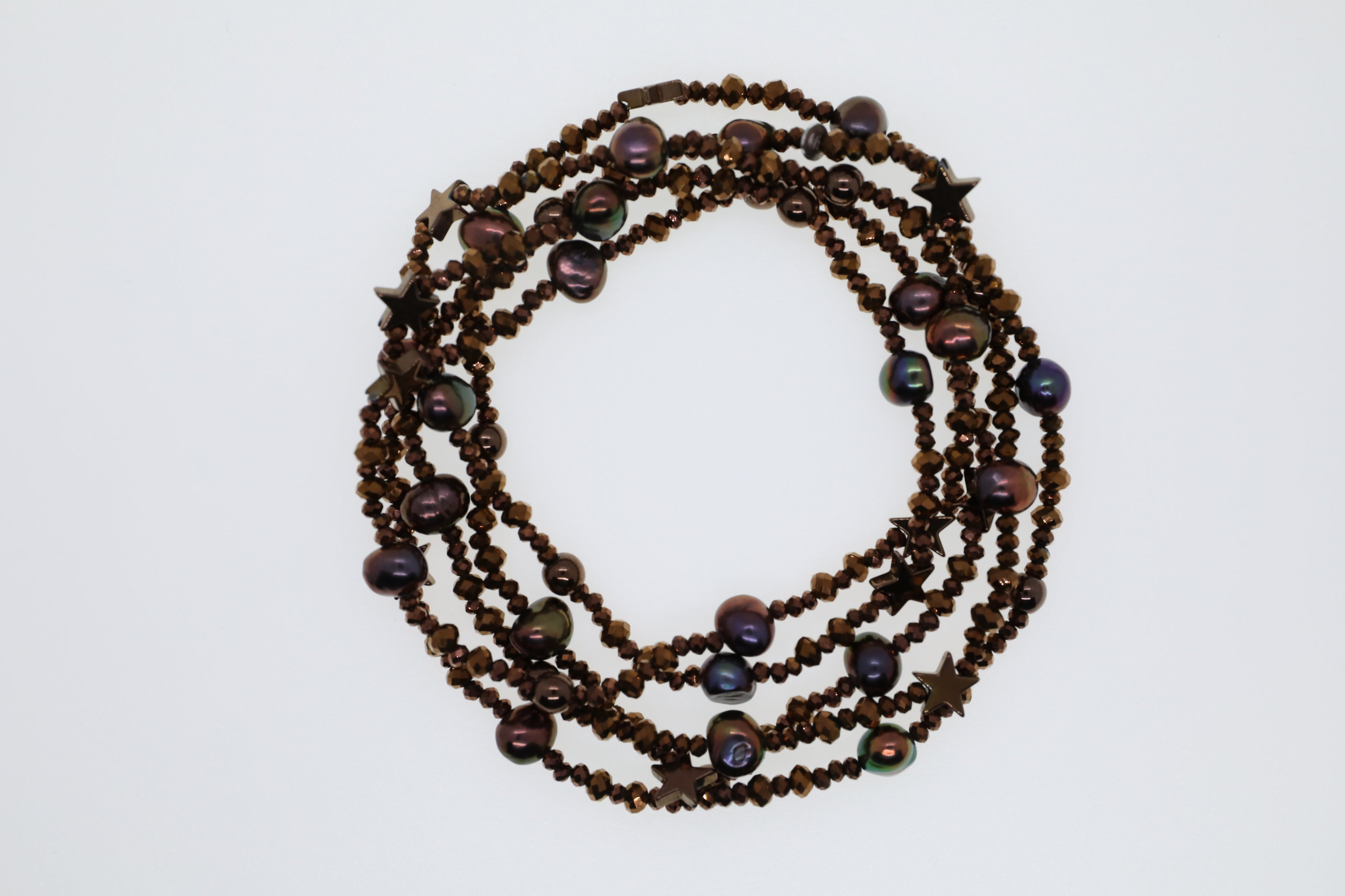 Bronze Glasperlen, Hämatit und Süßwasserperlen