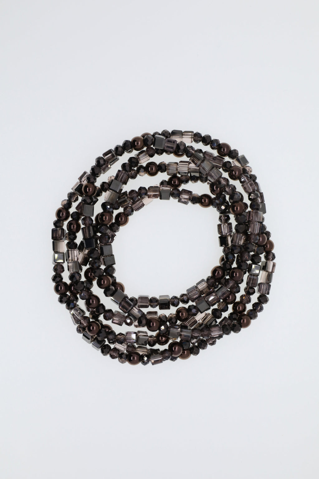 Armband oder Kette Dunkelbraune Hämatitkugeln und dunkelbraune Glasperlen